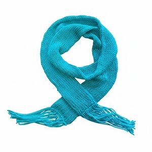 Hand Crafted Vibrant Blue Knit Scarf